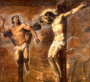 Gesù Cristo e il Buon Ladrone(Tiziano 1563 ca - Pinacoteca Naz. Bologna)